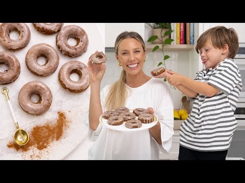 Healthy Baked Cinnamon Donuts | gluten, dairy, soy & nut FREE | cooking with my 5 year old