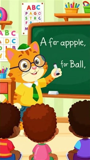 Billi wali teacher! A for Apple, B for Ball 😍 | Cute Learning #shorts