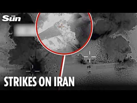 Dramatic footage of US Operation Epic Fury strikes against Iran as Vance heads for peace talks