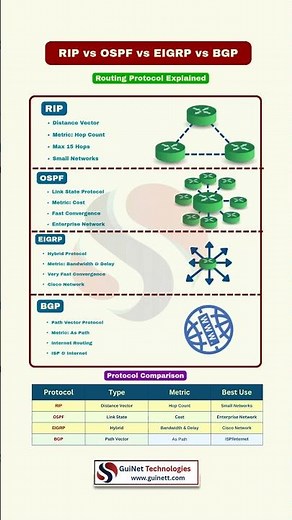 RIP vs OSPF vs EIGRP vs BGP | Routing Protocols Explained