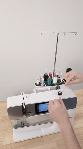 The BERNINA Multiple Spool Holder adds efficiency and convenience to your sewing and embroidery. It attaches to your machine and lets you put up several spools of threads for those creative projects and for the threads you use all the time, like bobbin thread cones for embroidery. Even better, it allows threads to spool off easily and freely on the way up to the thread guides so that when a thread enters your machine, it is perfectly placed for even thread tension. If that’s not enough, the Mult