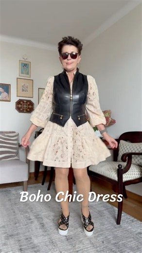 How I style boho chic dress. #fashion #bohodress #lacedress #ootd #grwm