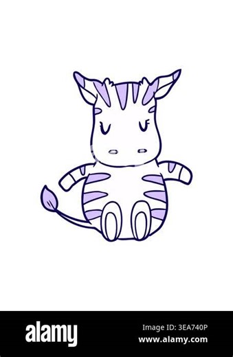 neon light effect animation of cute cartoon zebra Stock Video Footage - Alamy