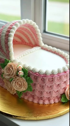 Cradle of Joy Cake🎂👶❤️🌸. #cake #cakedecorating #cakeideas | Angel Carrera