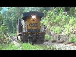 CSX FREIGHT TRAIN DRIVING IN WEST VIRGINIA MOUNTAINS BLOWING NATHAN K5 TRAIN HORNS VERY LOUD