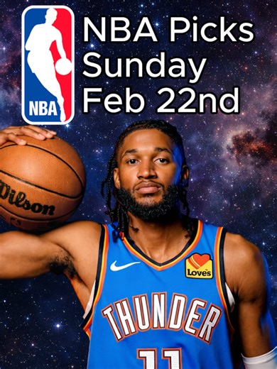 NBA Picks and Player Props for Sunday Feb 22 CLE @ OKC - Sunday 1:00 PM TOR @ MIL - Sunday 3:30 PM Pick 1 - Isaiah Joe (OKC) over 18.5 PRA Pick 2 - Immanuel Quickley (TOR) under 6.5 assists #NBAPicks #NBAProps #NBALocks #Parlays