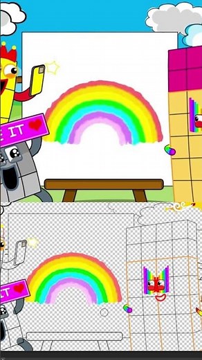 Everyone loves it! Numberblock 28 painting a rainbow #numberblocksquarterband #fanmade #animation