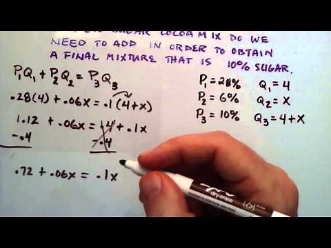 How to Solve a Mixture Problem , Example 2 , Intermediate Algebra , Lesson 43