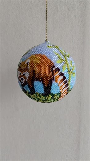 Red Pandas Peyote Ball / Even Count Circular Peyote / Tutorial / Beaded Decoration / Ornament - Etsy