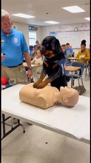 Rottweiler Learns CPR… But the Ending’s a Little Ruff! 🐶😂💉#legacypawsrescue #dogshorts