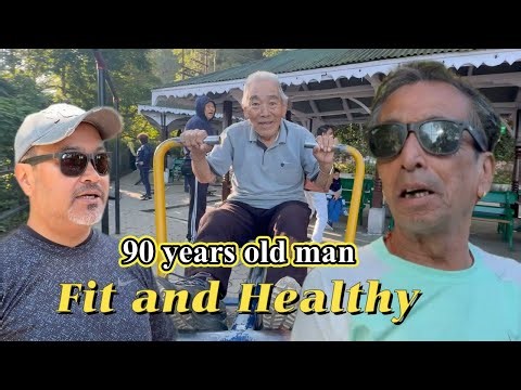 senior citizen fitness,90-year-old man who never misses his morning walk.