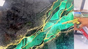 DAIFURONGE Tempered Glass Backsplash For Kitchen Behind Stove,Spice Stove Backsplash Top Cover,Easy to Clean Glass Splashback, Sink Cover Splash Guard,Home Kitchen Wall Decor (Art Deco 2, 30"x24"(76.2x60.96cm))