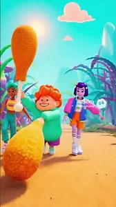 Giant Chicken Dance Run 🍗🕺🔥 | Jungle Cartoon Loop