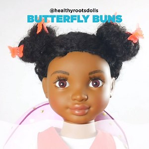 2.2K views · 101 reactions | Grab your pink lotion, barrettes, and bobos! Zoe's trying out these classic natural hairstyles ‍♀️ | Healthy Roots Dolls | Facebook