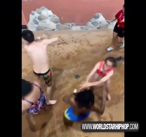 Check Her Pulse: Brawl Breaks Out At A Waterpark In Ohio & Shorty Gets Dropped On Her Neck! (Rewind Clip)