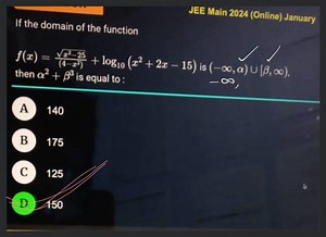 JEE Main 2024 (Online) JanuaryIf the domain of the functionf(... | Filo