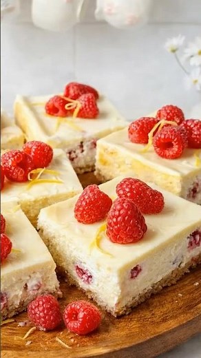 Raspberry Lemon Cheesecake Bars 🍋🍓❤️