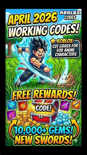 ALL NEW Cut Grass for Anime Characters Codes (April 2026) #roblox #shorts #codes