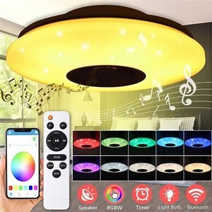 Plafonnier avec musique bluetooth et haut parleur - 102 LED - 60W - RVB - télécommande AC180