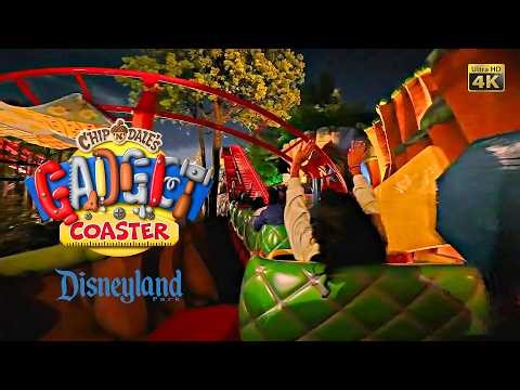 Chip & Dale’s Gadget Coaster at Night On Ride Low Light 4K POV Disneyland 2026 02 16