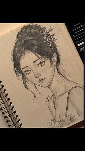 female sketching🍀 #drawing #art #sketch | Mbuu Art
