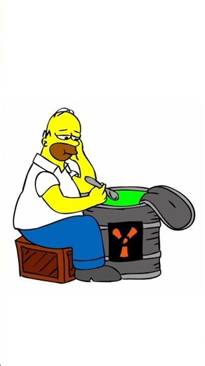 ☢️🍩🎨 Homer Simpson Eating a Uranium Rod | The Simpsons Speed Art #Shorts
