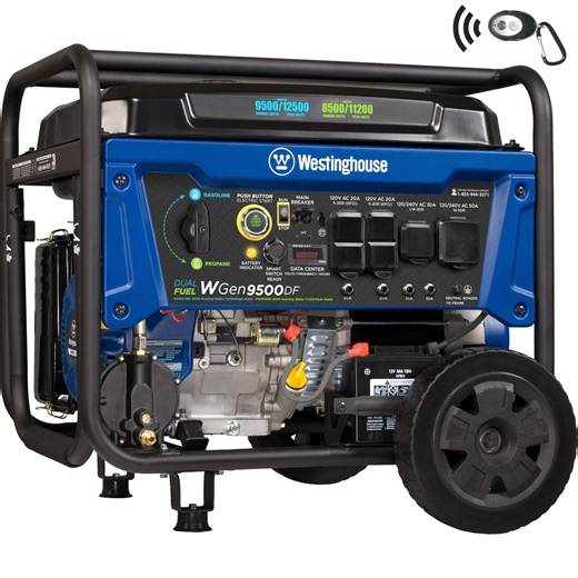 12500/9500–Watt Westinghouse Dual Fuel Portable Generator   Remote Electric Start - Samsclub.com