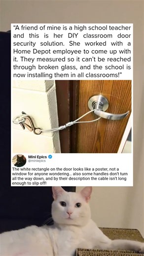 Simple cable trick secures classroom doors