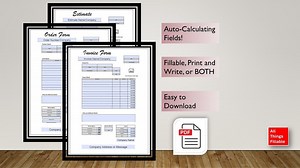 Fillable Order Form, Invoice & Estimate Template (PDF Download) - Etsy