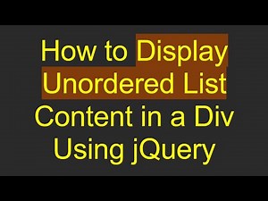 How to Display Unordered List Content in a Div Using jQuery
