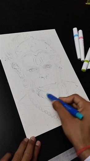 Hanuman Ji Drawing 🔥, #shorts #art #drawing #hanuman #trending