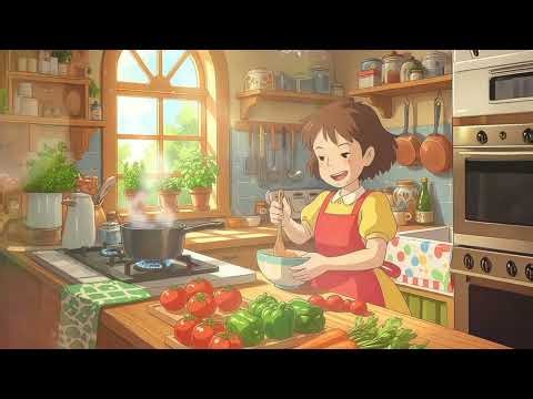 Cozy Kitchen Ambience | Ghibli Inspired Cooking Vibes & Gentle Lo-fi Music 2H