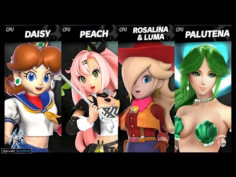 Sakura Daisy vs Nicole Peach vs Cowgirl Rosalina vs Mermaid Palutena