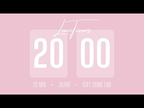 20 Minute Countdown Timer 💖 Silent with Soft Chime Ending - Pink