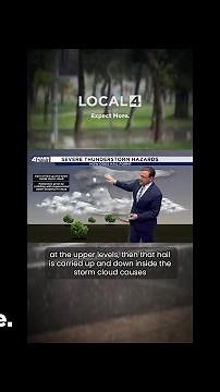 How does hail form during severe thunderstorms?