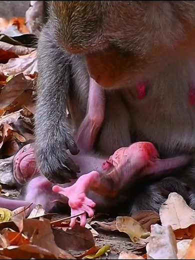 Super cute tiny newborn monkey #adorablewildlife #cute #monkeymother #animallove
