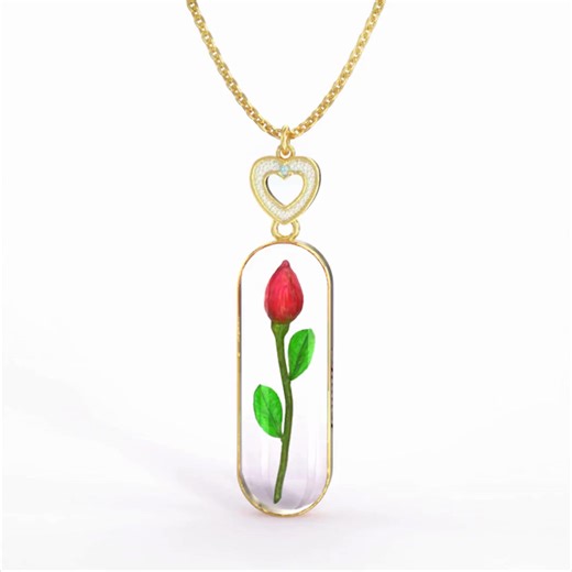 Valentine's Day is coming! Give her a one-of-a-kind gift made from REAL roses, so each pendant is unique, just like her! | The Danbury Mint
