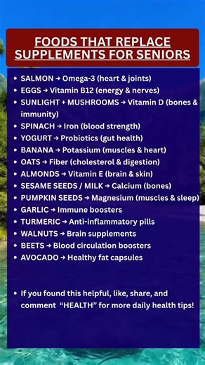 Foods That Replace Supplements for Seniors — Save Money and Eat Right