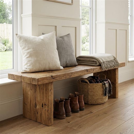 Reclaimed Wood Bench Entryway - Farmhouse Entryway Bench - Handmade Wooden Accent Bench - Modern Foyer End of Bed Bench - Etsy Canada