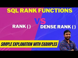 Rank and Dense Rank function in SQL | sql interview questions and answers