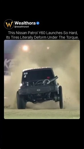 This Nissan Patrol Y60 Launches So Hard, Its Tires Literally Deform Under The Torque 🤯