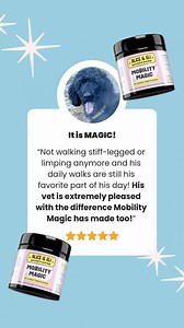 ‼️ Attention Dog Owners ‼️ Is your dog slowing down, stiff after rest, or not moving like they used to? Mobility Magic is a food-based joint support formula designed to help senior dogs and active dogs maintain healthy joints, cartilage, and soft tissue so they can keep moving comfortably every day. 🐾 This carefully crafted blend includes collagen, hyaluronic acid, chondroitin, cat’s claw, and ginger to support joint lubrication, cartilage protection, and a balanced inflammatory response. Wheth