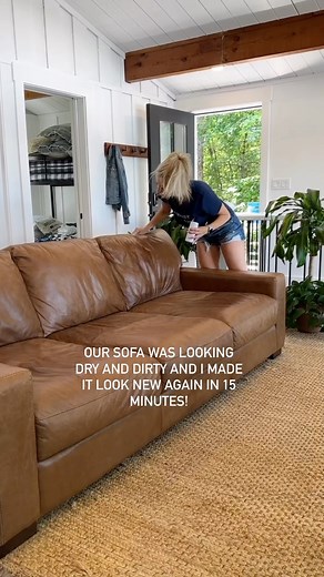 5.4K views · 3 comments | Our leather sofa at the lake house was in desperate need of a good cleaning and conditioning. After 15 minutes, it looks brand new again! If you don’t clean your leather and condition it, I highly recommend it! All sources on Amazon storefront under “as seen on Instagram list” I’ll share on stories and Amazon highlight to #foundonamazon #amazonfinds #leathercleaning | DIY Four Generations One Roof | Facebook