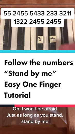 One finger follow the numbers stand by me piano tutorial #pianotutorial #easytutorial #pianomusic #piano #keyboard #standbyme