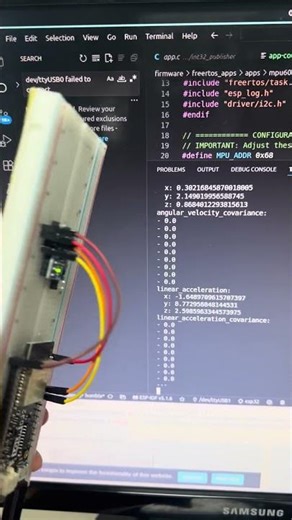 micro-ROS demo videos, mpu6050 imu sensor, esp32