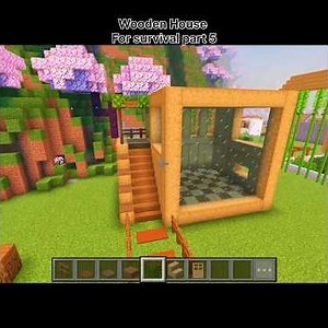 Wooden House For Survival Part 5 #minecraft #minecraftbuilding #viralshort #trandingshorts