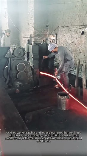 Insane manual steel rolling skills! #worker #process #steel #metal #factory