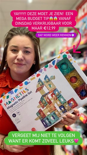 Kruidvat Aarle-Rixtel on Instagram: "Yayyy! Weer een mega budget tip voor jullie!😱🩷✨ Ik kon niet wachten om dit met jullie te delen, want dit WIL je hebben🥰🤩 Een mega budget variant van de magnetische knikkerbaan!😱 Hij past op de meeste magnetische tegeltjes. Super handig dus ook om aan te bouwen aan jullie huidige sets. Hij kost maar €12,99 en vanaf dinsdag verkrijgbaar! Dat word weer een sprintje trekken🤣🩷 . . . . #kruidvat #buget #kids #rennen #viral Volg mij voor meer leuke tipjes! Da
