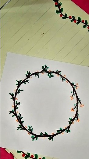 Easy Circle Border Design For Project Work | Simple Front Page & Assignment Border Idea #shorts