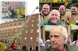 Henry Winkler turns on character voice when he’s interviewed by unwitting Irish journalist about hotel fire